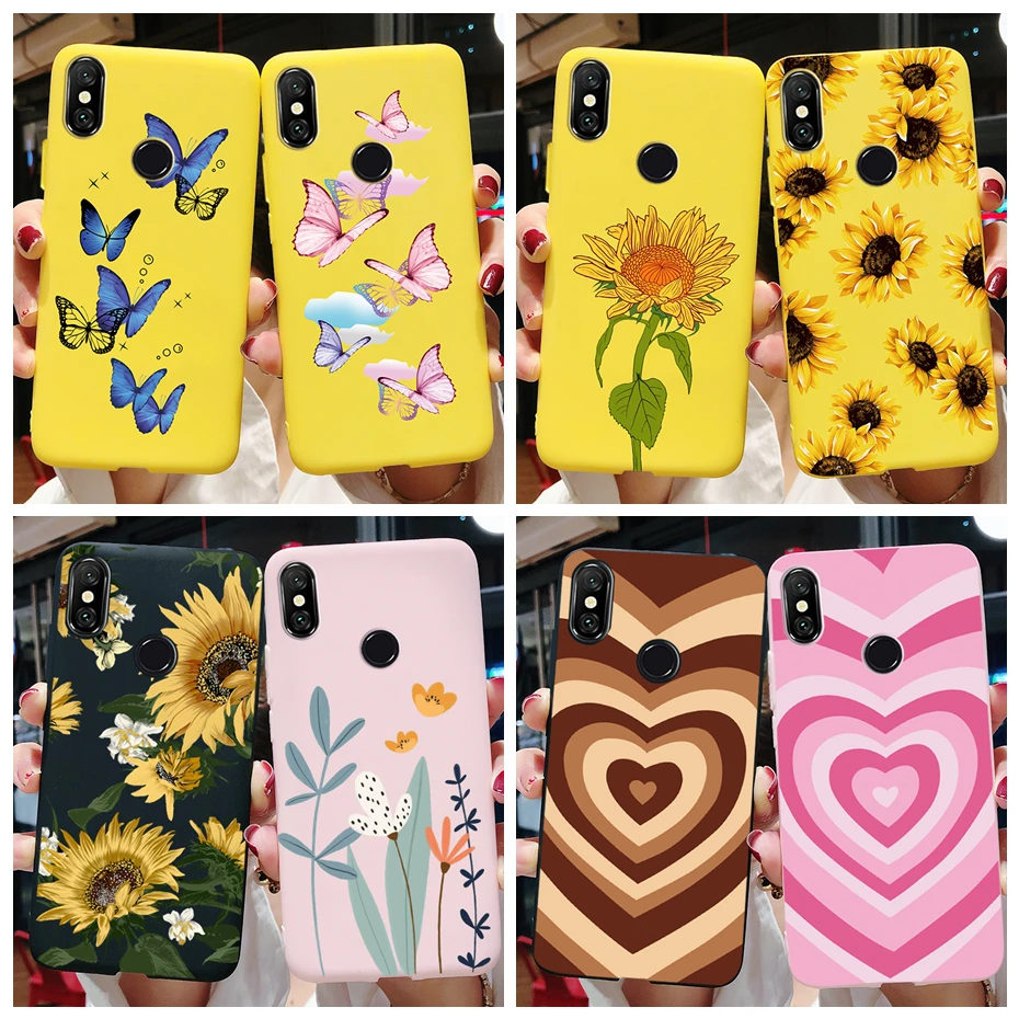 for Xiomi Xiaomi Mi A2 Lite Case Cover Daisy Flower Painted Soft Silicone Phone Case for Xiaomi Mi A2 A 2 MiA2 Lite Bumper Coque