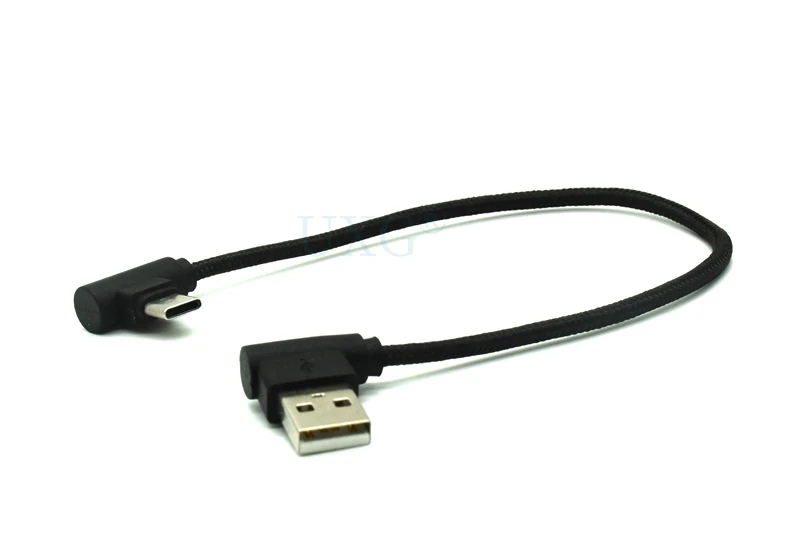 20 cm/0.2 m krótki 90 stopni rodzaj usb C kabel ładowania L kształt USB-C telefon ładowarka Cabel dla Samsung A3 A5 A7 2017 Huawei P20 Pro