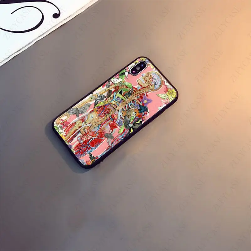 Medical Human Organs Meridian Brain Kidney Art Case For iphone 13pro 14pro 15pro 12pro 11pro xs max 7 XR 15plus 13mini SE Cover