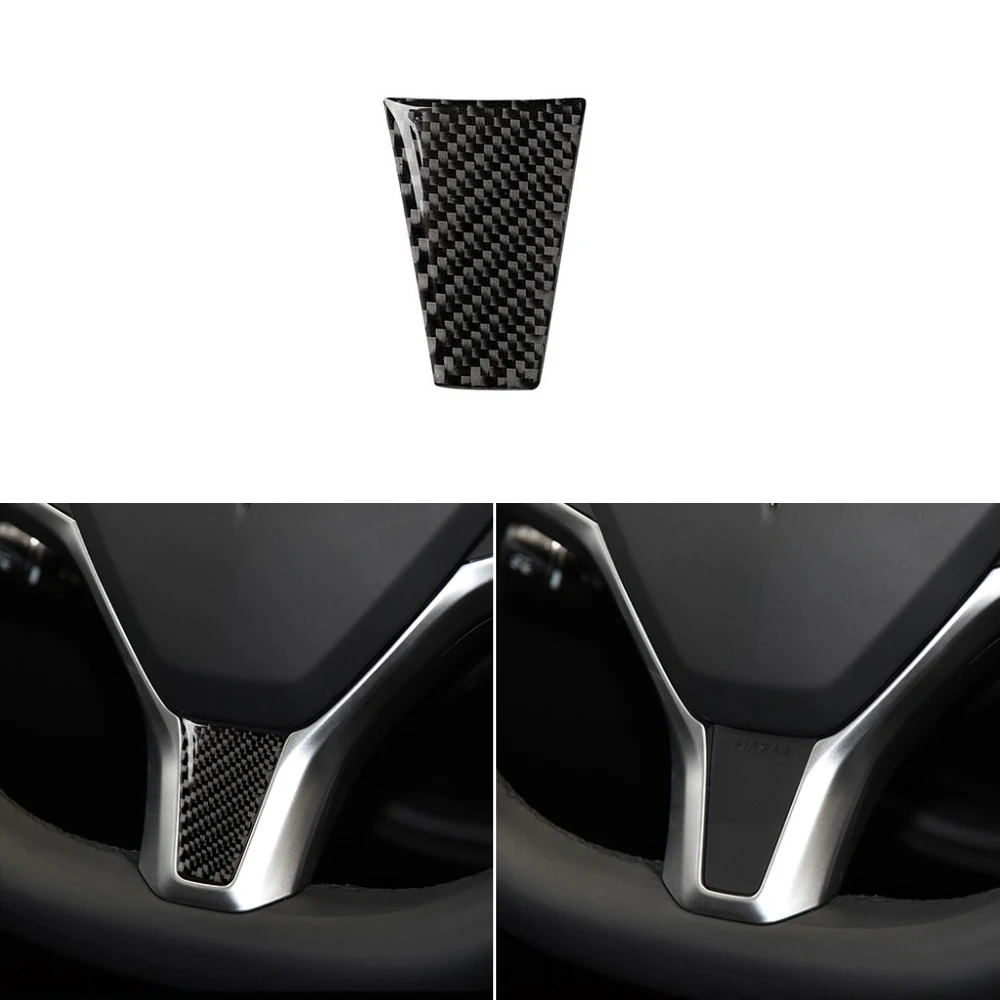 carbon fiber steering wheel car decoration stickers modified interior for Tesla Model S / X