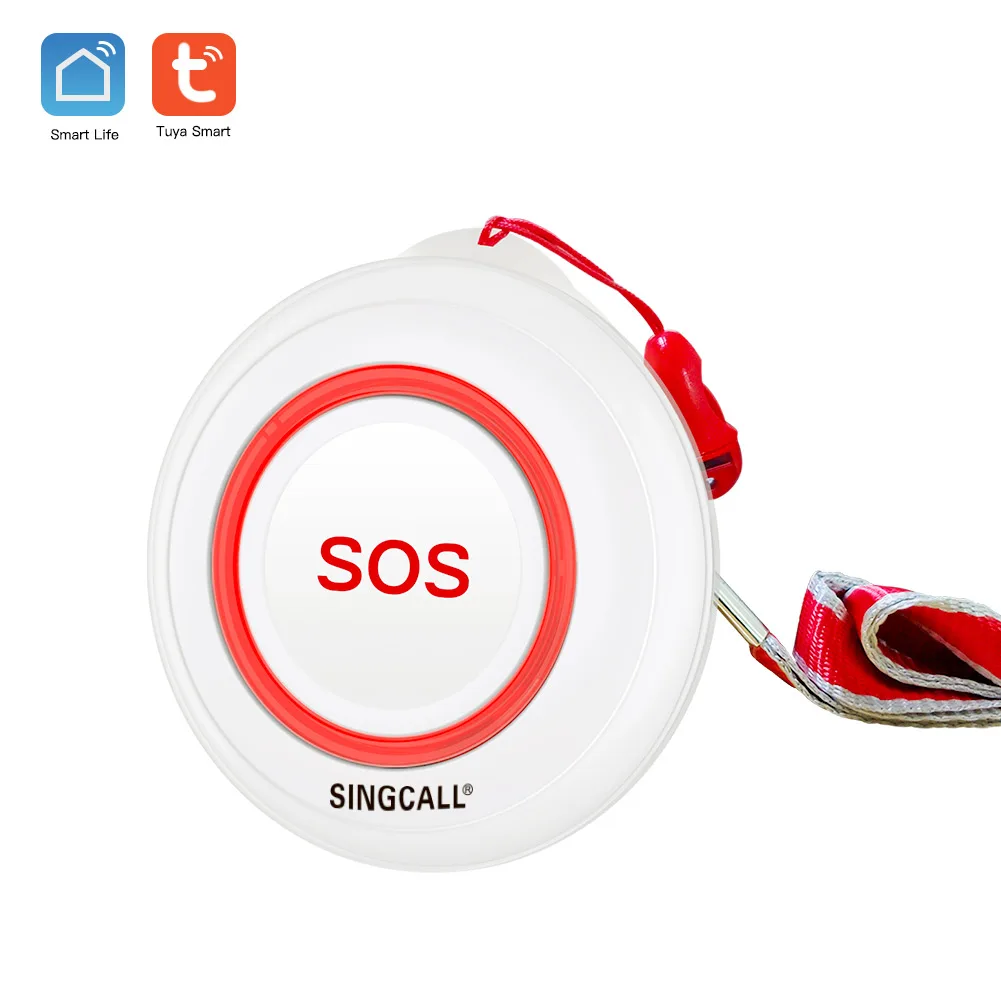 SINGCALL Tuya WiFi Smart Home SOS Emergency Button Alarm for Handicapped Caregiver Pager Wireless Nurse Alert System for Elderly