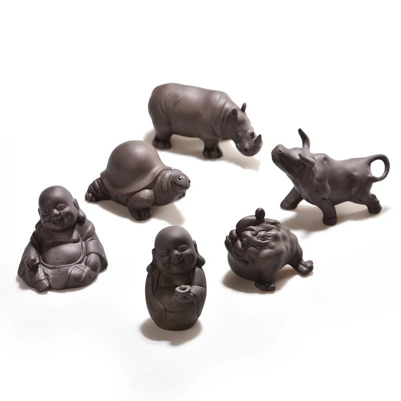 Creative Tea Pet Ornaments, Zisha Tea, Golden Toad, Tea Set Accessories, Tea Art, Small Monk, Figure Ornaments