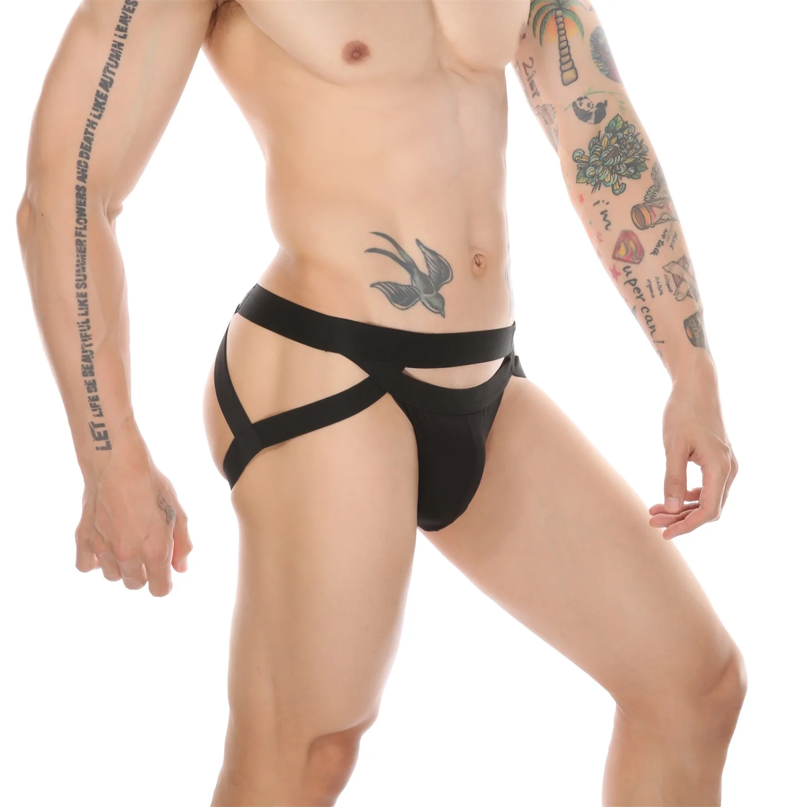 CLEVER-MENMODE Mens Panties Fetish Cutout Bondage Underwear Sexy Jockstrap Thong G String Penis Pouch T-back Harness Underpants