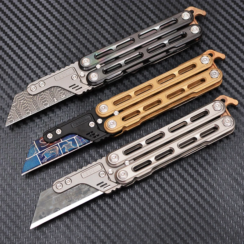 Coltello da allenamento Moyeworks EDC coltello multiuso in lega di titanio bronzo alluminio II aggiornato