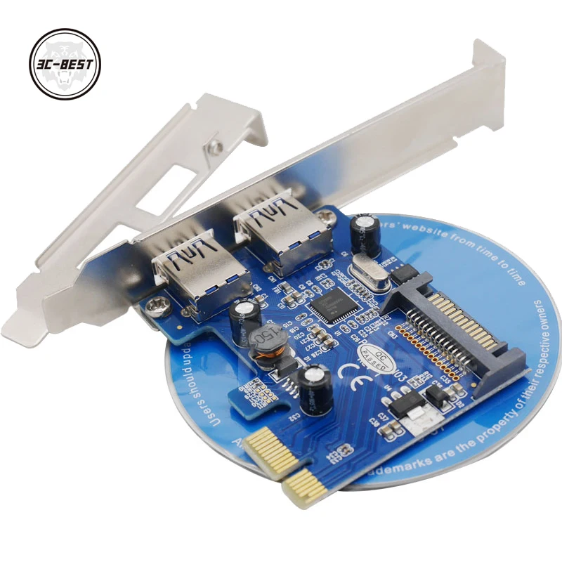 2 Port USB 3.0 PCI Express karta PCI-E Adapter + Panel przedni rozszerzenie Bay PCIN0302