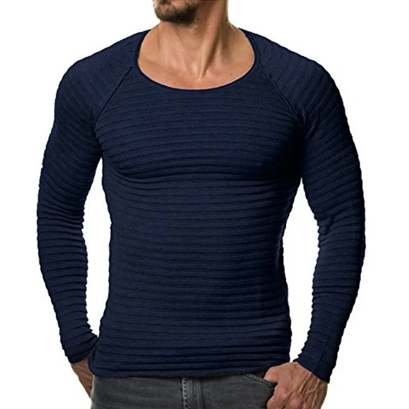 Mens Sweaters 2024 Spring Autumn New Knitted Sweater Men Long Sleeve Striped Sweaters Solid Slim Fit Men Pullover Sueter Hombre