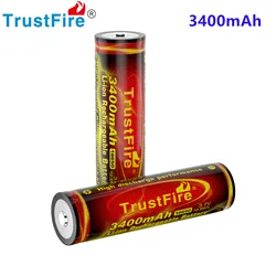 2 sztuk/partia Trustfire 18650 bateria 3.7V 3400 mAh litowo-jonowy aparat latarka latarka bateria 18650 akumulator PCB