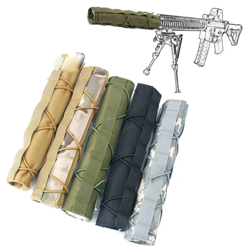 Tactical 22cm Suppressor Cover Airsoft Protection Holster Cover Quick Release Suppressor Pouch Storage Sleeve for Hunting