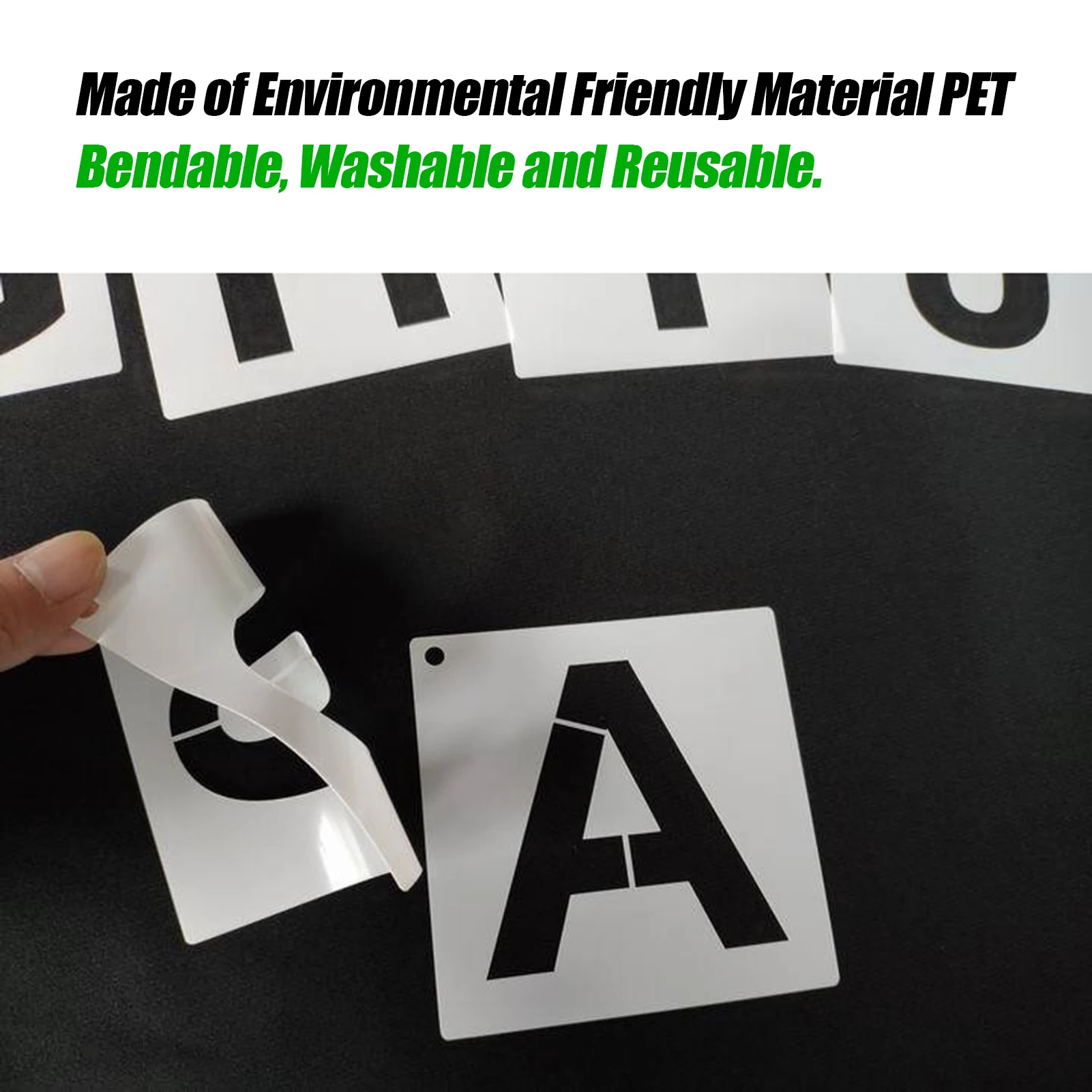 62pcs 5 Inch Letter and Number Stencils Reusable Washable Alphabet Stencils Environment-friendly PET Art Craft Templates