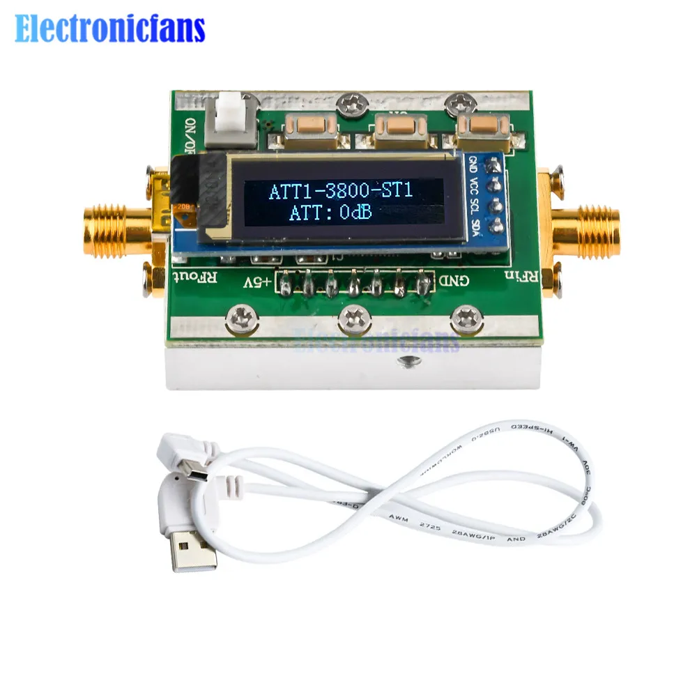 Programmable Digital Attenuator 1MHZ-3800MHz RF Control Attenuator 0-31dB Adjustable Step 1dB Controllable Spectrum Analyzer