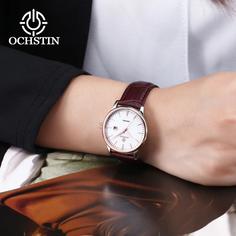 OCHSTIN-relojes de cuarzo impermeables para hombre y mujer, cronógrafo de pulsera para el Día de San Valentín, regalo para parejas