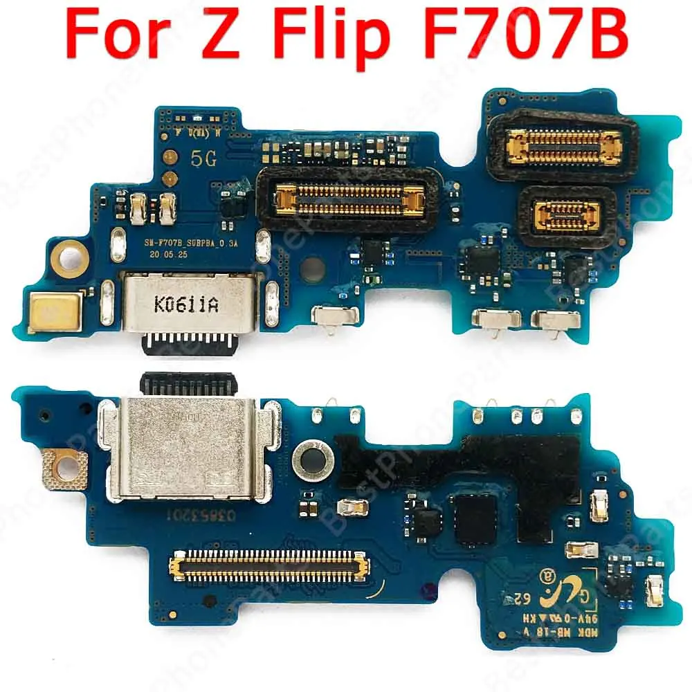 For Samsung Galaxy Z Flip F707 Fold2 5G F916 Charge Board Spare Parts Ribbon Socket Usb Connector Flex Charging Port