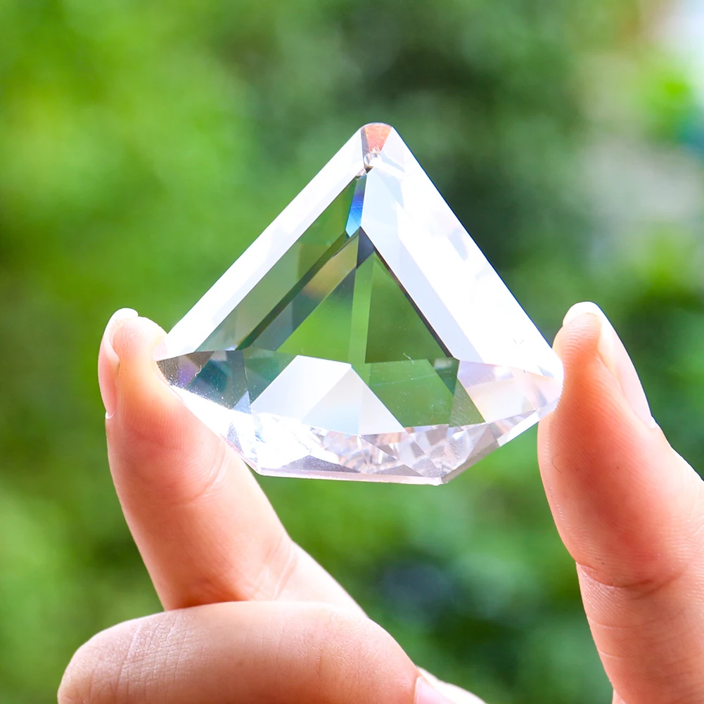 Pièces de lustres à facettes en verre de face CitroPrism, Suncatcher Kendning, cristal arc-en-ciel, pièce maîtresse de mariage, diamant clair K9