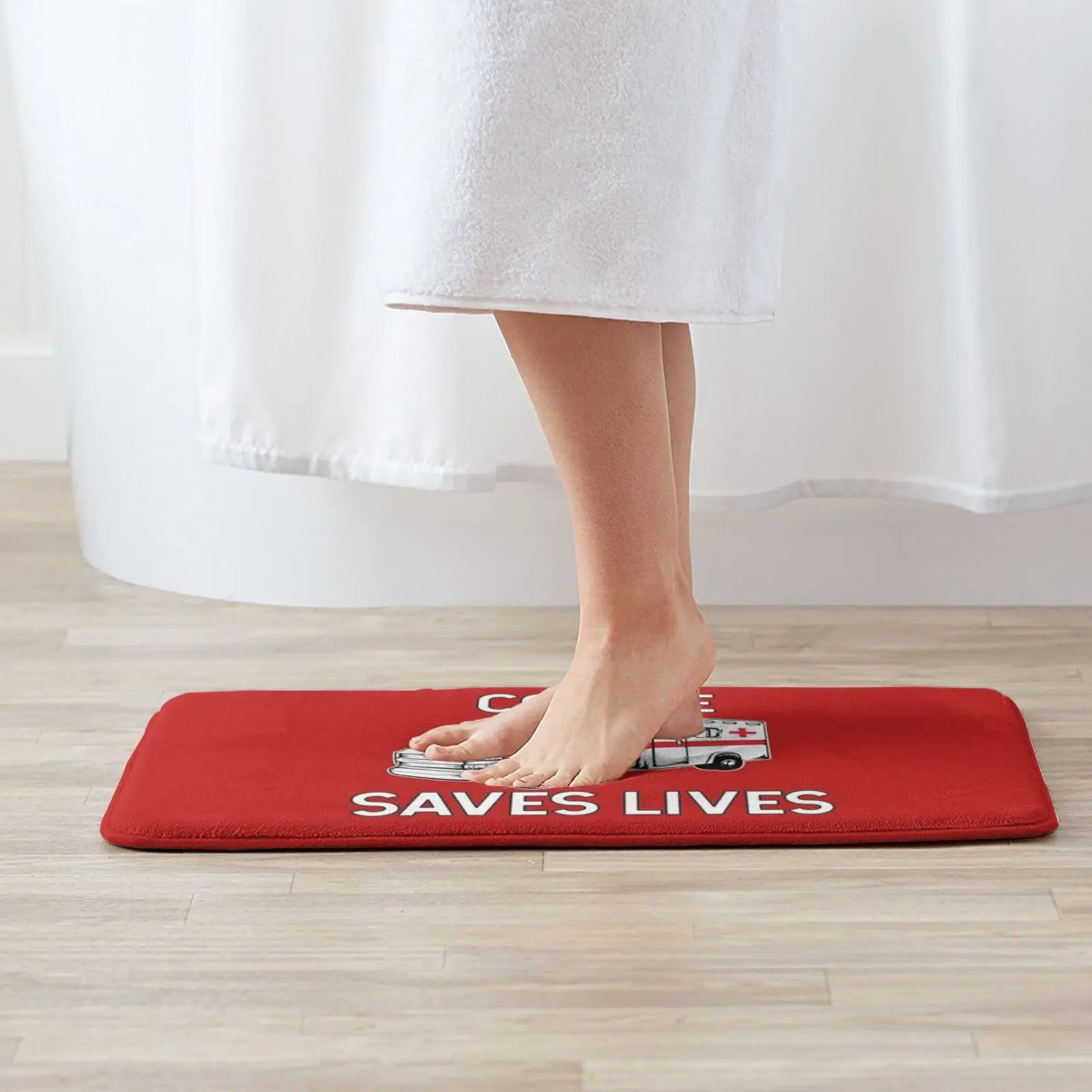 Coffee Saves Lives Ambulance Mat Rug Carpet Anti-Slip Floor Mats Bedroom Ambulance Ambulance Driver Emt Emergency Paramedic