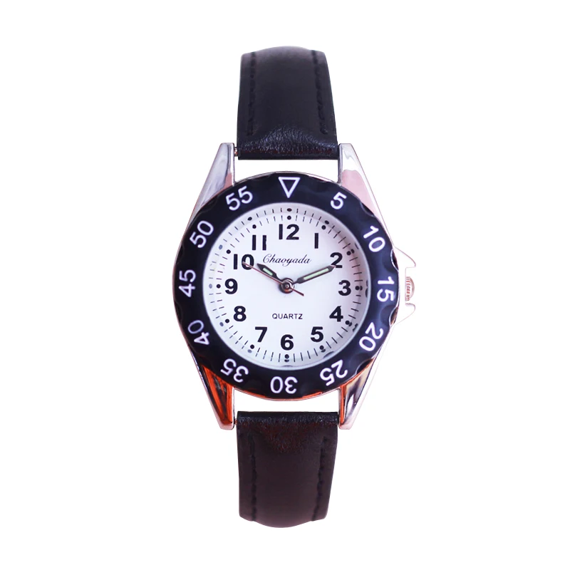 chaoyada children boys girls colorful leather electronic wristwatches little kids waterproof quartz learn time watches clock