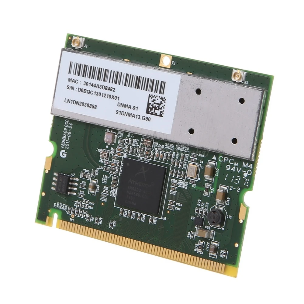 Atheros-AR9223 미니 PCI 노트북 무선 WIFI WLAN 네트워크 카드 표준 크기, 에이서 도시바 델 300M 802.11 a/b/g/n용