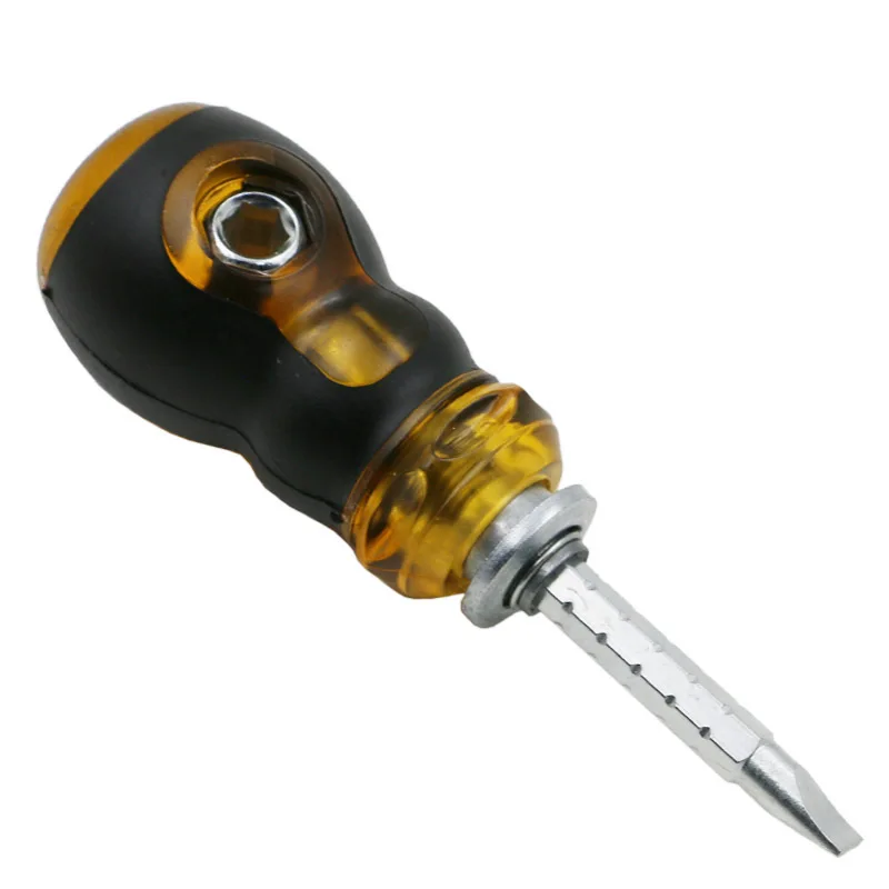 1PCS Short Distance Screwdriver CR-V Phillips and Slotted Screw Driver Mini Dual Purpose Scalable Screwdrivers With Magnetic