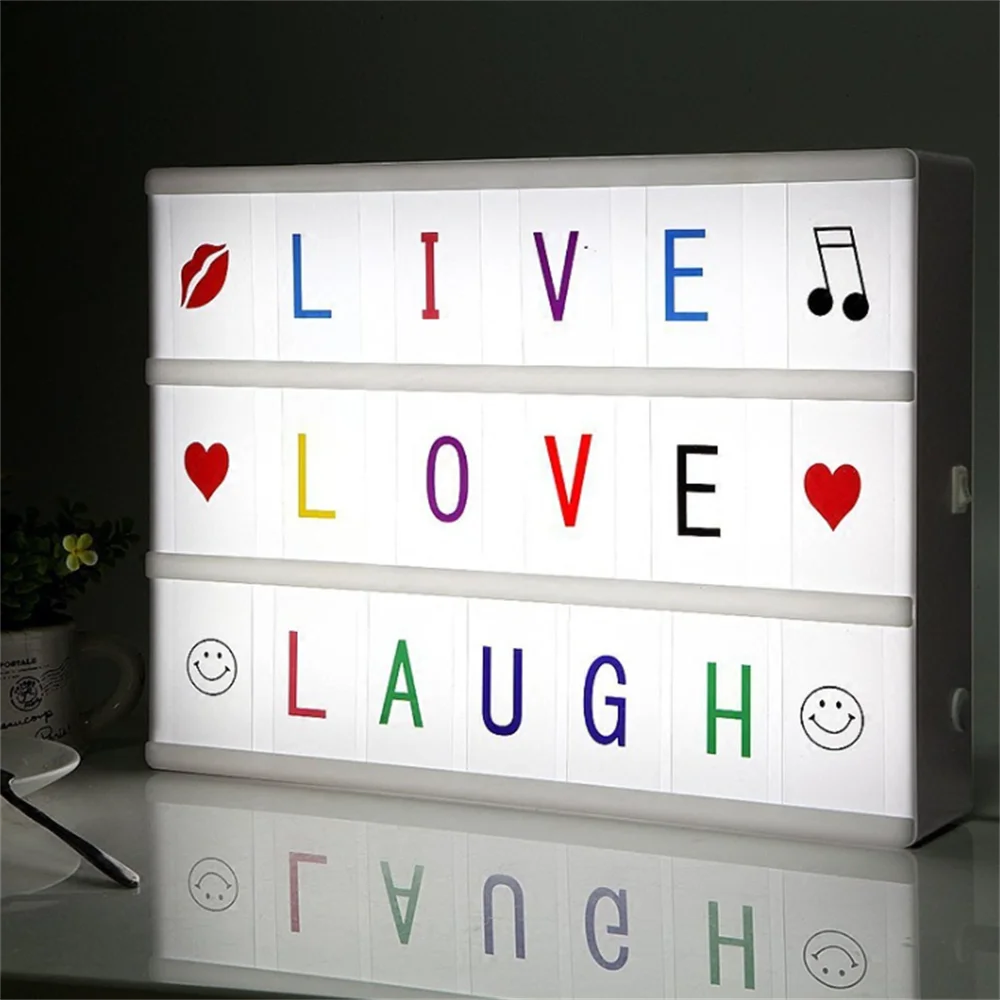 LED مزيج صندوق إضاءة A4 ضوء الليل لتقوم بها بنفسك رسالة رمز بطاقة الديكور USB/بطارية تعمل بالطاقة رسالة المجلس