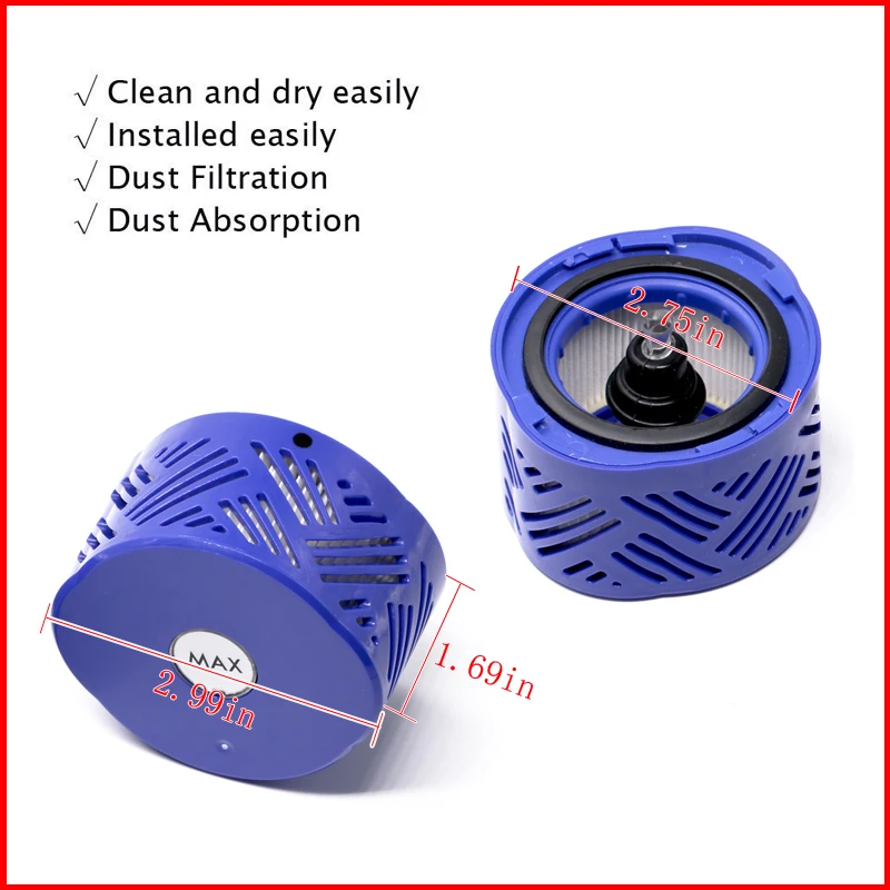Pós-filtros reusáveis traseiros da substituição para dyson dc58 dc59 v6 aspiradores sem fio peças sobresselentes acessórios do filtro traseiro do motor