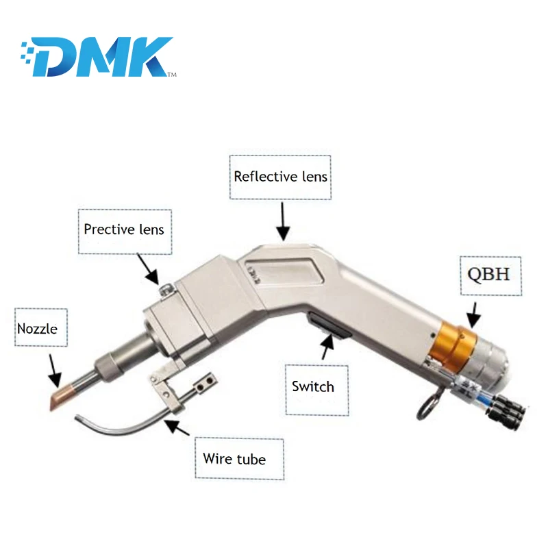 Hanwei-Handheld Fiber Laser Welding Head com controlador, Wobble para aço carbono inoxidável, solda de lítio
