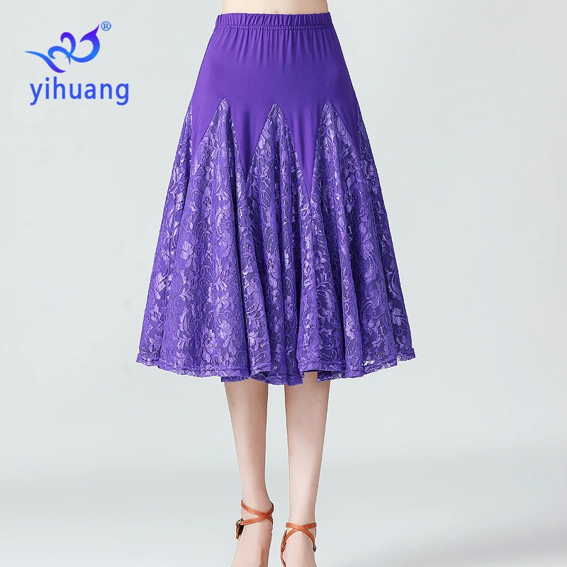 Elegan Dansa Pakaian Praktek Rok Ballroom Latin Rok Kinerja Memakai Pakaian Tango Waltz Menari Rok