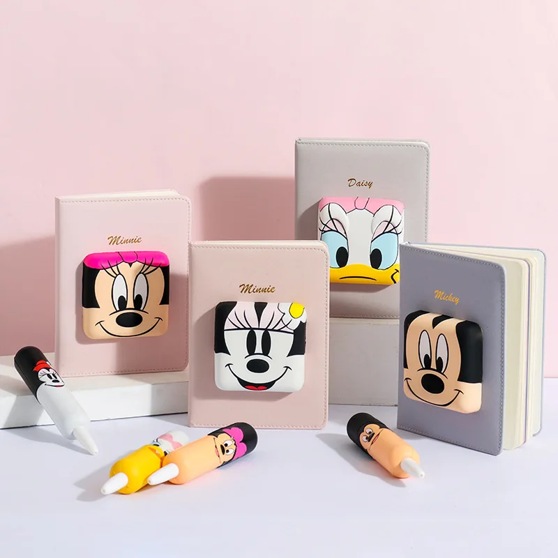 paginas disney mickey descompressao notebook descompressao caneta conjunto criativo bonito couro notepad escritorio material escolar presente 98 01