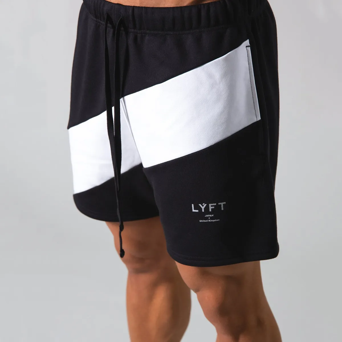 Black Patchwork Running Sport Shorts Men Gym Fitness Bodybuilding Cotton Loose Short Pants Male Summer Workout Training Bermuda