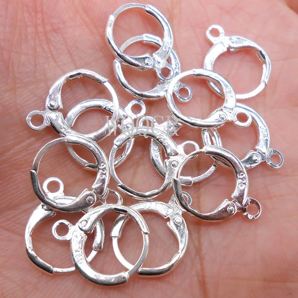 

200PCS 13x16MM 925 Silver DIY Circularity Earring Hooks Wire Settings Base Hoops Earrings Accessories For Jewelry Making