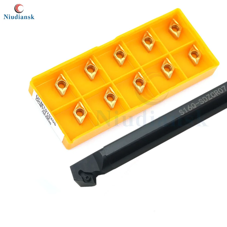 10 pz DCMT0702 inserti in metallo duro 1pc S16Q-SDZCR07 portautensili per tornitura interna S10K-SDZCR07 S12M-SDZCR07 pergolato tornio CNC Set di utensili