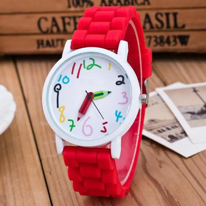 Cute Ladies Watches Fashion Casual Sport Watches Women Color Digital Pencil Silicone Band Quartz Watch Cheap Price Dropshipping