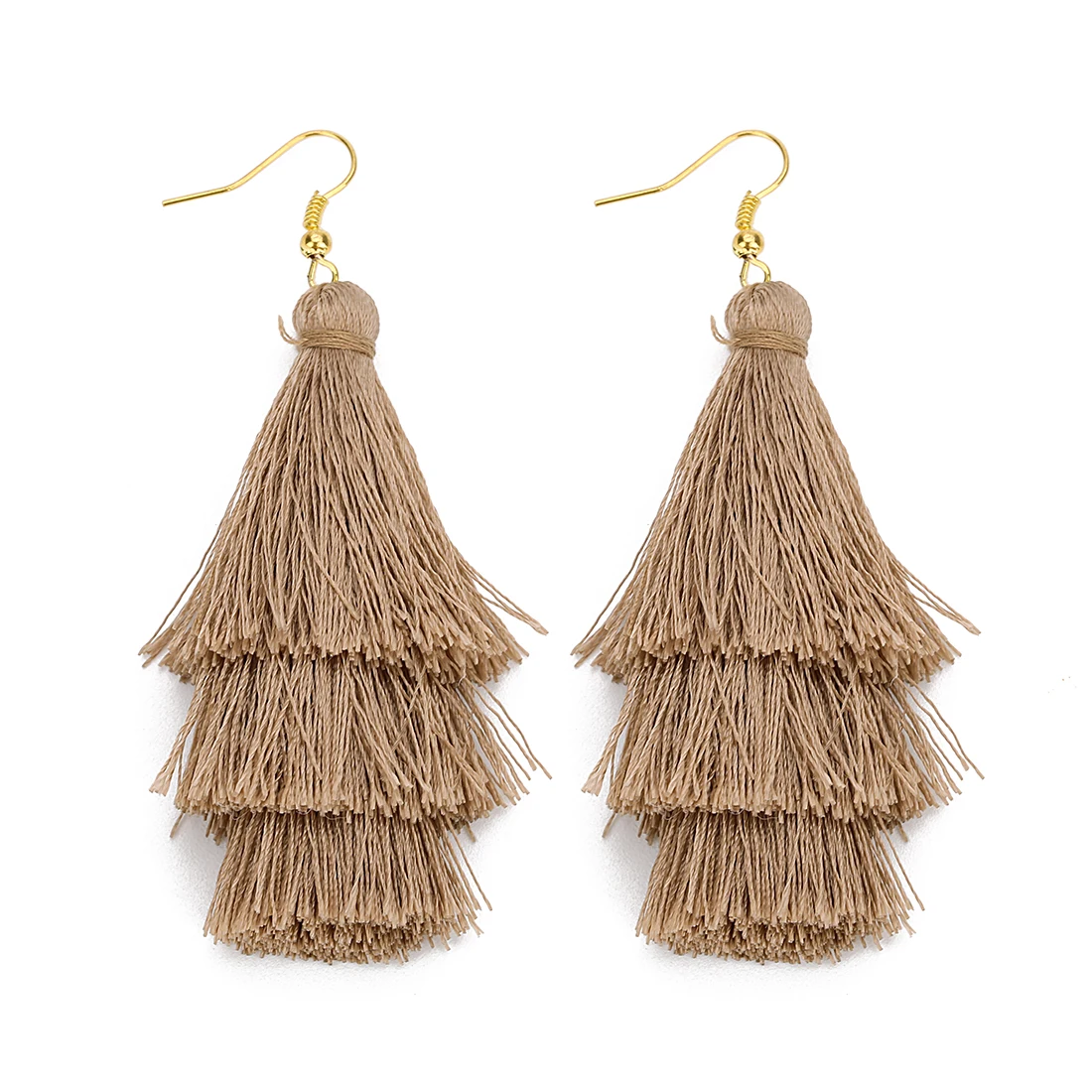 2020 3 Layered Bohemian Fransen Luxus Erklärung Quaste Ohrringe 2020 Boho Mode Schmuck Frauen Lange Tropfen Baumeln Ohrringe – Detail 40