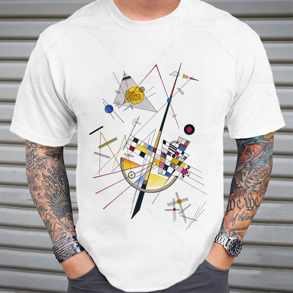 100% Cotton Vassily Kandinsky Mild Tension Print Shirt Vintage Style Delicate Tension (1923)  Novelty Tshirt Summer Top Tees