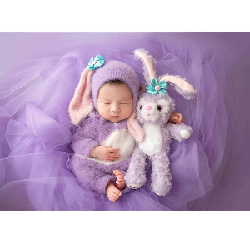 Newborn Photography Props Outfit Cartoon Bodysuit Doll Net Yarn Baby Girl Clothes Studio Photo Costume Fotografia Accessories