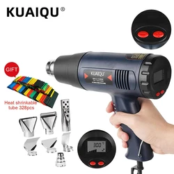 Digital Electric Hot Air Gun Temperature-Controlled Building Hair Dryer Heat Gun Soldering Tools Adjustable+ 7pcs Nozzle 220V