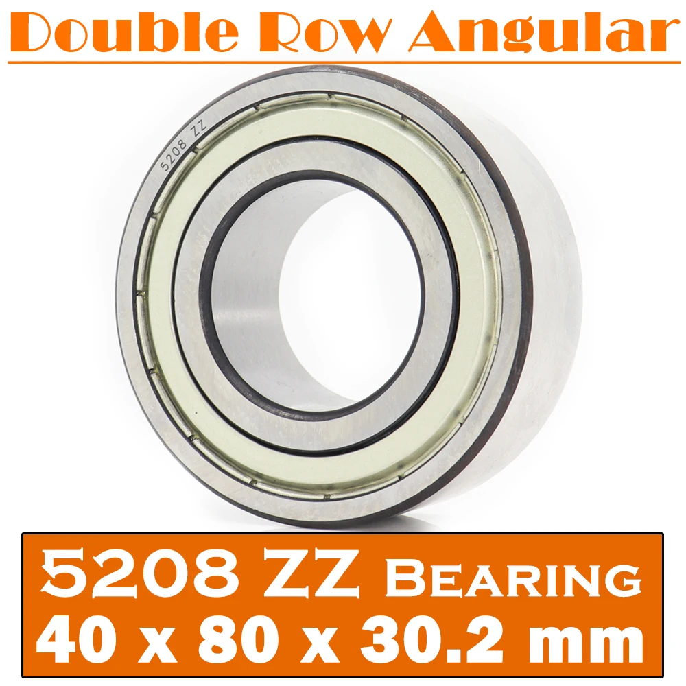 5208 ZZ Bearing 40*80*30.2 mm ( 1 PC ) Axial Double Row Angular Contact 5208ZZ 3208 ZZ 3056208 Ball Bearings