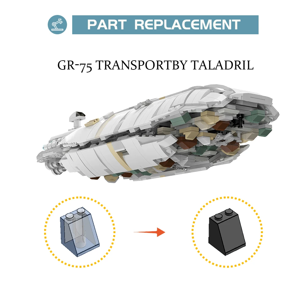 MOC-66706 GR-75ขนส่ง Rebel Army Space-เรืออาคารบล็อกชุด Space Wars Airship อิฐ Battle เรือของเล่นเด็กของขวัญ