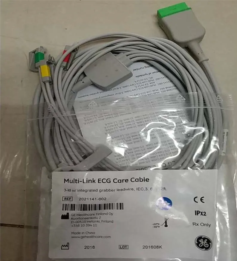 

GE imported European standard 3-lead clip type adult ECG cable 3.6m Order number 2021141-002