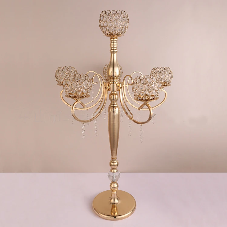 10pcs)84cm tall ) luxury long stem gold candelabra wedding centerpieces senyu0991