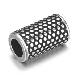 Stainless Steel Tube Bead Dot Polished 5.5mm Hole Metal Beads Bracelet Slide Charms for DIY Jewelry Making Accessories