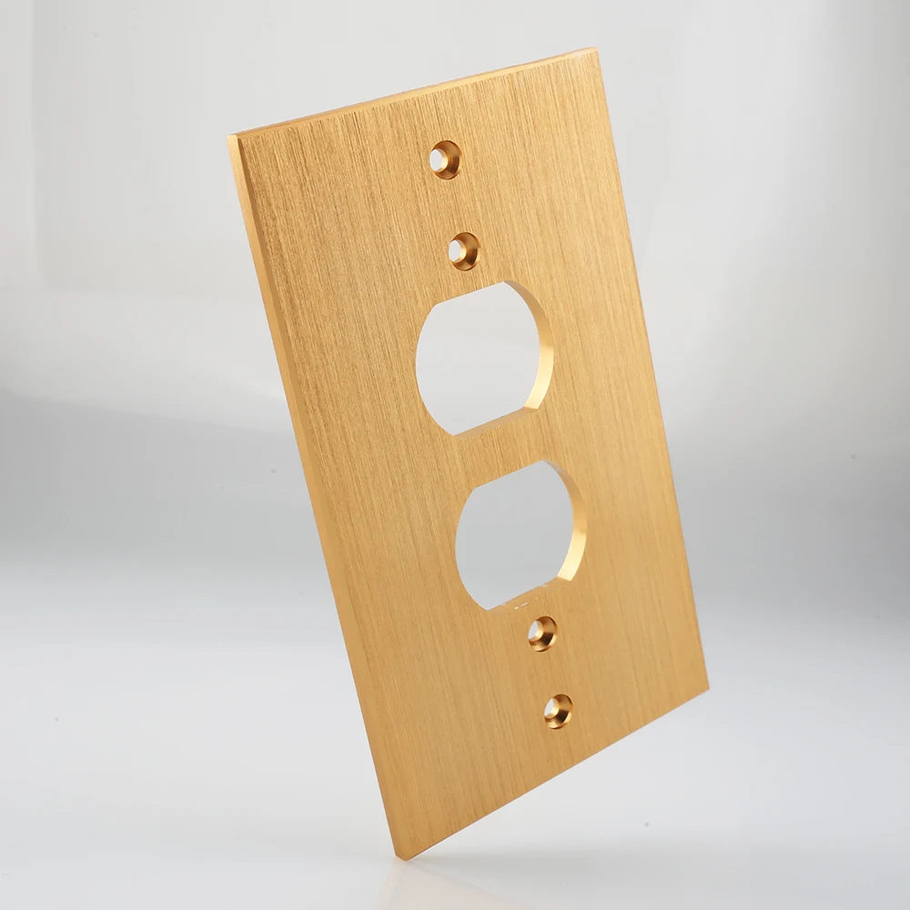 One AC Power Duple Receptacles Wall Outlet Cover Aluminum Panel Plate P150S/G/B