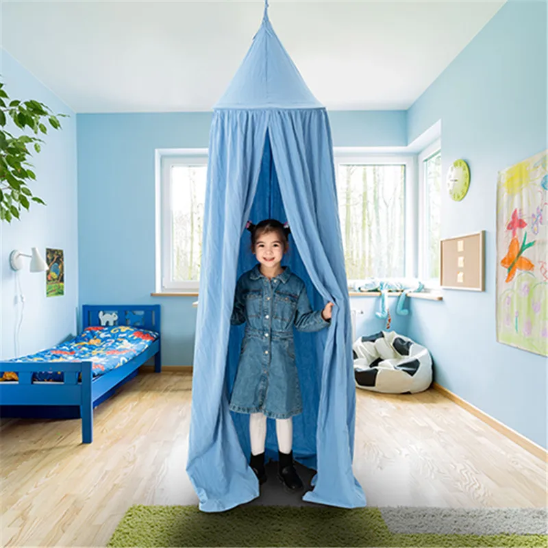 Kids Bed Canopy for Baby Bed Round Dome Crib Nook Castle Play Tent Hanging Room Decoration Indoor Outdoor