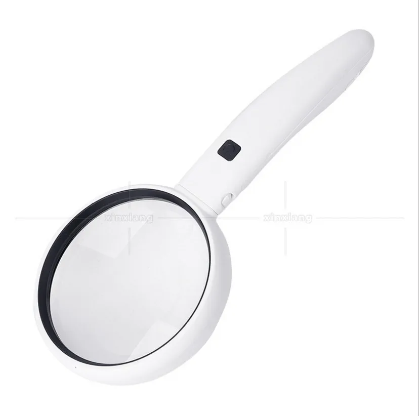 3.5X 5X 11X Three Lenses Reading Magnifying Glass Illuminated Magnifier Handheld Office Loupe with 2pcs LED Lamps