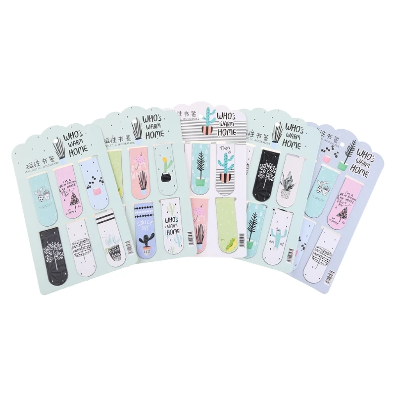 บุ๊คมาร์คแม่เหล็กน่ารัก Mark เครื่องเขียนอ่านอุปกรณ์เสริมกระดาษ Bookmark Book Label 6 Pcs ห้องเรียนสำนักงาน