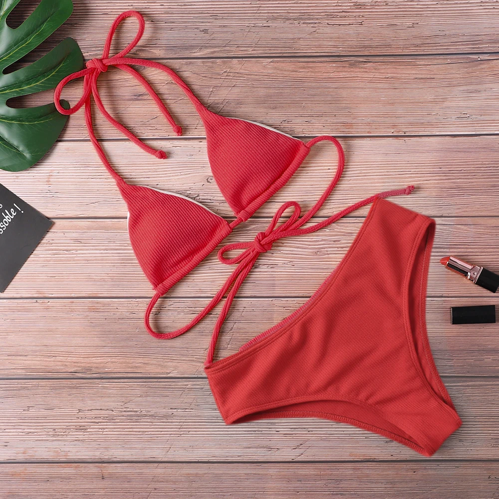 Push Up Bikini 2019 Swimsuit Women High Waist Black Pink Red Yellow Bikini Set Swimwear Beach Bathing Suits Bikinis