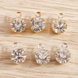 60pcs 6*9 Small Clear Crystal Charms for Earrings Bracelets DIY Handmade Making Charms Pendants Necklace Jewelry Accessories