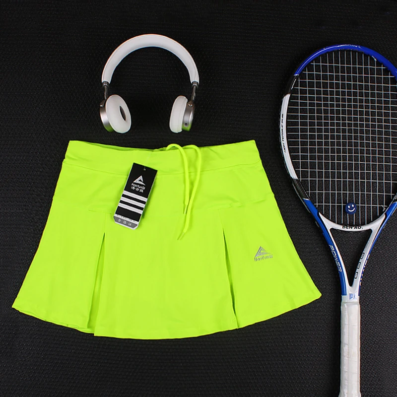 Women Tennis Skorts , Girl Tennis Skirt with shorts , Breathable Female Badminton Skirt With Pocket , Girls Sport Running Shorts