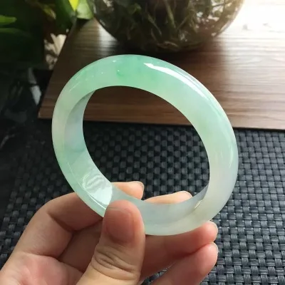 

Zheru Jewelry Myanmar Jade Light Green 54-64mm Bracelet Elegant Princess Jewelry Best Gift for Mother and Girlfriend