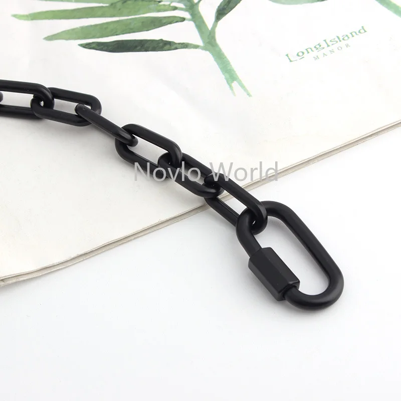 Nolvo World 1-5 pieces 3 mm thick 10 mm width Zinc Alloy chain Black chains bag strap for crossbody