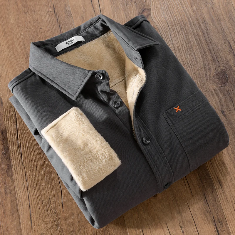 

Designer long sleeve autumn winter thickness velvet cotton warm shirts mens brand casual fashion comfortable shirt for men tops
