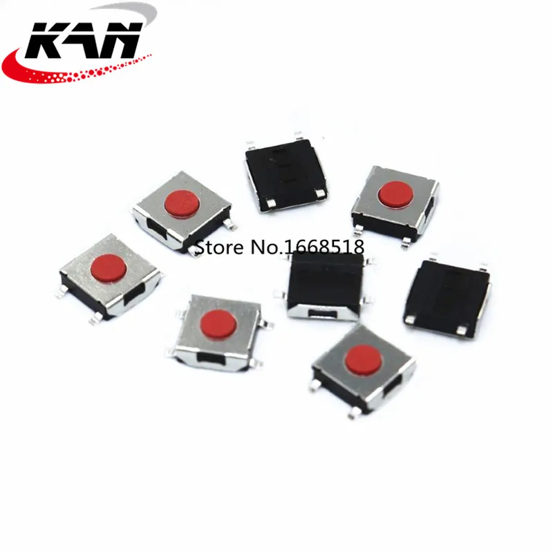 1000Pcs micro switch Tact Switch 6x6x2.5mm Button red button reset switch SMD 4Pins 6*6*2.5mm Push button switch